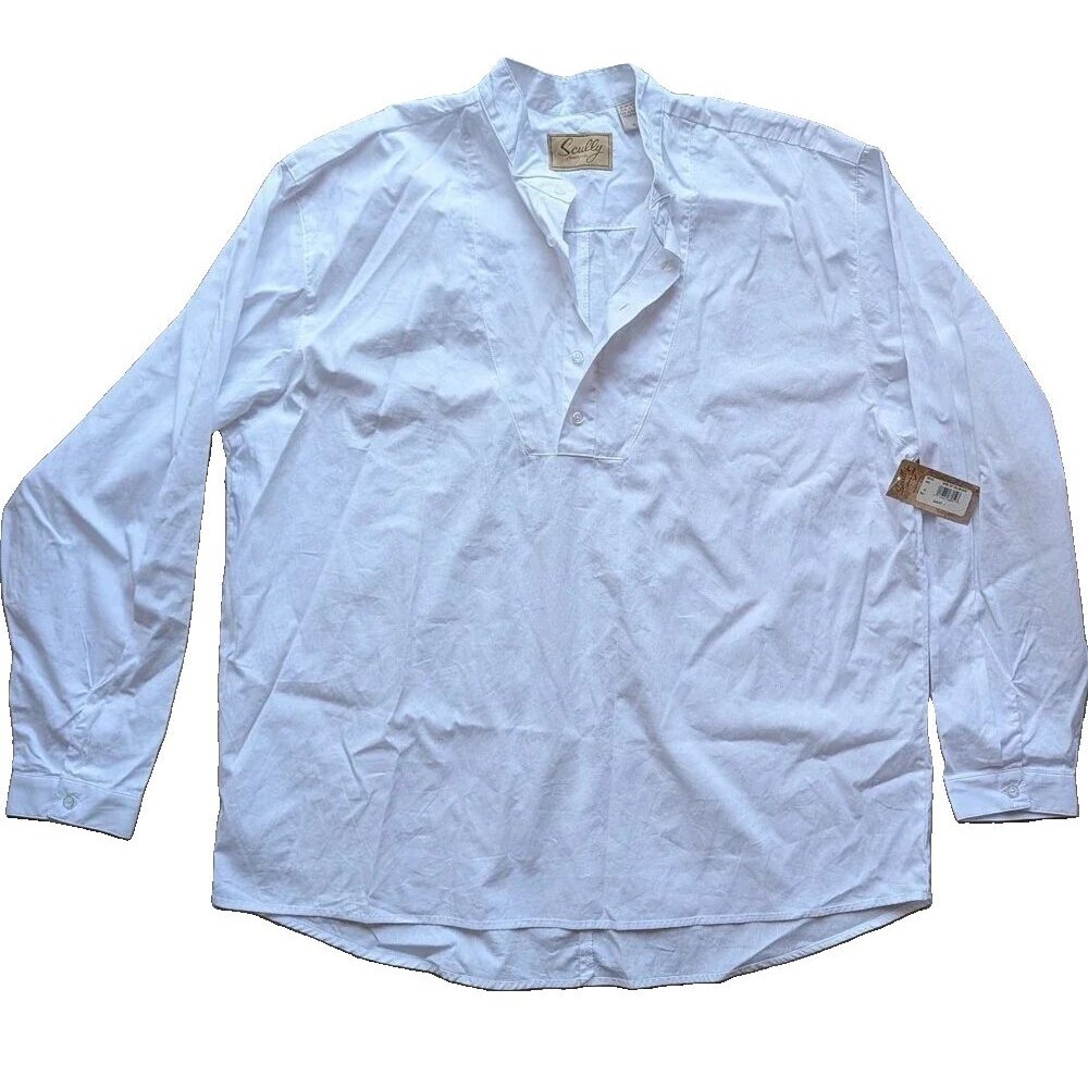 NWT Scully Mens Wing Tip Collar Pullover Shirt White Size XL